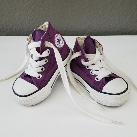 dark purple converse high tops